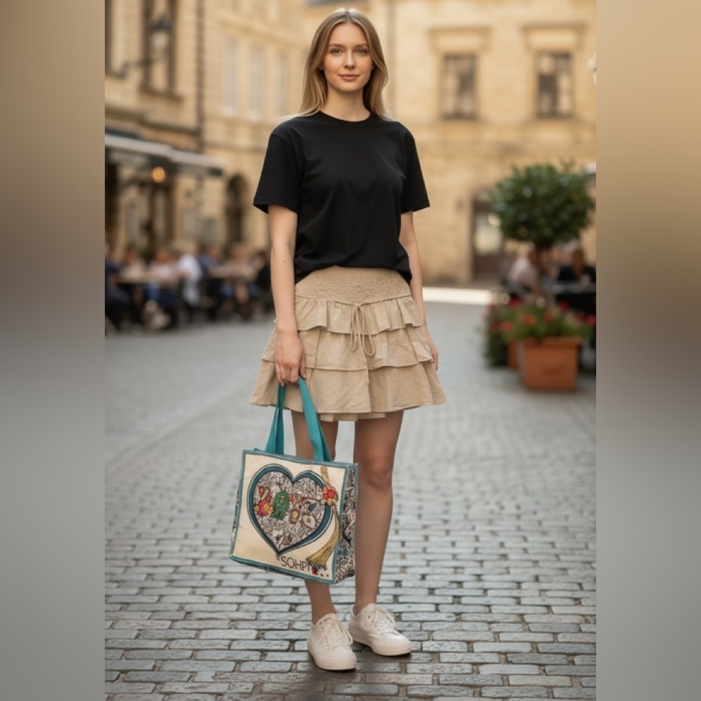 Banana republic, cute chic Cream Tiered Skirt